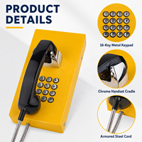 Téléphone réseau PoE blindé à clavier métallique couleur personnalisée pour les prisons et les établissements correctionnels, téléphone d'urgence SIP IP VoIP