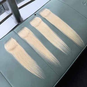 ผมแท้บราซิล 100% แบบตรง 613  ขนาด 12-22 นิ้ว สีบลอนด์  แบบ HD Lace Closure 4x4 จากโรงงานโดยตรง - Product Image 5