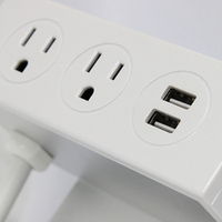 Multiprise de bureau à fixation sur bureau US avec USB-C PD20W, cordon d'extension à fiche plate, prise de courant de bureau, station de charge rapide