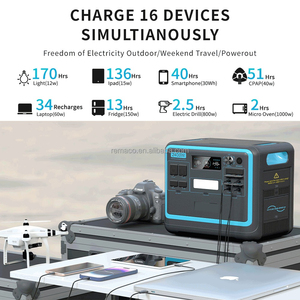 <span class=keywords><strong>Station</strong></span> d'alimentation portable 2400W en PVC, générateur solaire <span class=keywords><strong>de</strong></span> plus <span class=keywords><strong>de</strong></span> 200L <span class=keywords><strong>de</strong></span> capacité, Remaco RCO0303 220V/50Hz pour le camping en plein air, la randonnée - Product Image 6