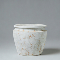 Pot Bunga Semen Tahan Air untuk Luar/Dalam Ruangan, Ukiran Tangan, Tahan Lama, Desain Sederhana Eropa, Merek HU SEN Model HY-144