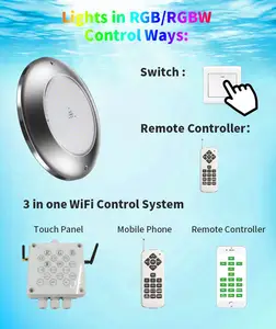Raffinata luce per piscina a LED da 350W 3 in 1 telecomando per telefono cellulare e sistema di controllo WiFi con controllo Touch Panel