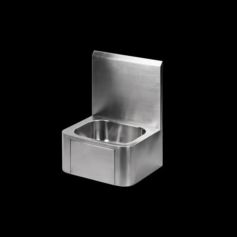 Commercial Bathroom Wash Basin Sink Knee Operated 304 Stainless Steel Hand Wash Sink