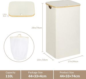 <b>Large</b> Capacity Laundry <b>Basket</b> Can Be Folded and Easily Carried Custom Bamboo Laundry <b>Baskets</b> - Product Image 5