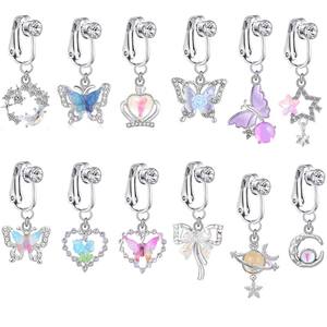 Papillon à la mode <span class=keywords><strong>faux</strong></span> nombril anneau un populaire sans perforation nombril Clip un accessoire de ponction des ongles nombril personnalisé - Product Image 1