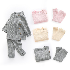 Conjunto de Suéter para Bebê de <span class=keywords><strong>0</strong></span> a 3 Anos, Novo Conjunto de Suéter de Tricô para Meninas, Roupas Quentes para Meninos, Roupas para Bebês Recém-Nascidos, 2 Peças - Product Image 3