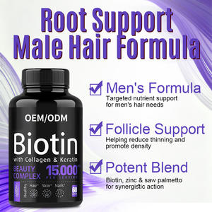 Capsules de biotine en marque privée pour la croissance des cheveux avec collagène et vitamines, complément nourrissant pour cheveux OEM ODM pour des cheveux plus forts - Product Image 3
