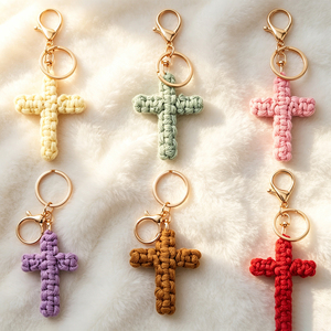 Llavero de ganchillo hecho a mano con diseño de fantasma, bonito muñeco de algodón tejido, amuleto para bolso, correa estética de perlas, colgante para mochila, regalo - Product Image 5