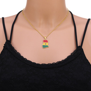 Collares <span class=keywords><strong>de</strong></span> Joyería <span class=keywords><strong>de</strong></span> Moda <span class=keywords><strong>de</strong></span> Acero Inoxidable Impermeables con <span class=keywords><strong>Mapa</strong></span> Nacional <span class=keywords><strong>de</strong></span> <span class=keywords><strong>Ghana</strong></span>, África Occidental, y Banderas, Venta al por Mayor para Mujeres y Hombres - Product Image 5