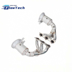 Colector de escape de alta gama FlowTech SS304 de acero inoxidable con escudo térmico para Porsche 911 992 GT3 4.0 - Product Image 4
