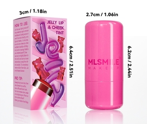 Stik Blush Jelly Vegan 4 Warna, Dua Fungsi, Blush Jelly Buah, Lip Balm Pelembap, Perona Pipi Tahan Air, Lipstik Stik - Product Image 2