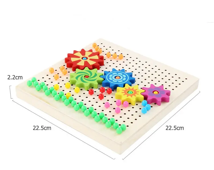 240 Pcs Kinderen Spelen Nieuwigheid Paddestoel Nagel Puzzel Houten Creatieve Puzzel Game Educatief Speelgoed Voor Kinderen