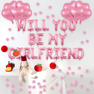 Nuovi Arrivi: Set di Palloncini con Scritta 'Vuoi Essere la <span class=keywords><strong>Mia</strong></span> Ragazza?' in Rosa per Regali di San Valentino e Decorazioni per Feste di Dichiarazione d'Amore - Product Image 4