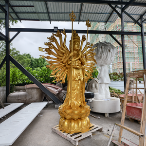 Maßgefertigte Vergoldete Guan Yin Buddhistische Statue Skulptur aus Glasfaser 3D-Druck Buddhistische Artikel Buddhistische Gartenfigur Kunst Großhandel - Product Image 3