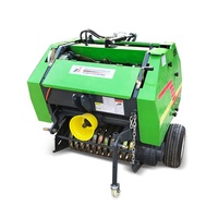 Petit tracteur PTO Driven Mini Baler Machine Presse à foin ronde Boîte de vitesses fournie Presse à balles rondes vertes