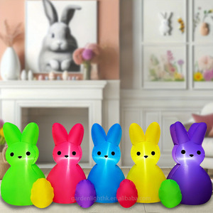 ของตกแต่งกลางแจ้ง ตุ๊กตาเป่าลมรูปครอบครัวกระต่ายพร้อมไข่อีสเตอร์ขนาด 8 ฟุต สำหรับตกแต่งสวน บ้าน สนามหญ้า และงานปาร์ตี้ - Product Image 3