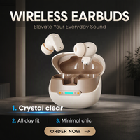 Écouteurs intra-auriculaires sans fil Brightblue True Wireless 5.4 avec indicateur LED, étanchéité IPX4, contrôle tactile, son stéréo, faible latence 20