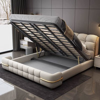 Modernes Luxuriöses Holz-Schlafzimmermöbel Weich Gepolstertes Bett Queensize Doppelbettgestell Königliches Hochzeitsbett mit Stauraum-Design 2026
