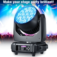 Projecteur Wash à Tête Mobile 19x15W RGBW avec Zoom 7-60 Degrés, Contrôle Pixel, DMX RDM, Lampe Stroboscopique Matricielle pour Scène, Boîte de Nuit et Théâtre