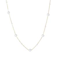Collier réglable en acier titane pour femme, avec élément perle d'imitation, chaîne fine et délicate pour clavicule en acier inoxydable