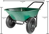 Chariot de jardin à 2 étages, brouette 5 cubes 100l pied Poly plateau Construction chariots à benne