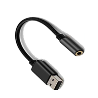 Konverter Audio USB untuk Kabel Transmisi Mikrofon Pengontrol PS4 untuk Kabel Audio-Output PC