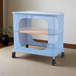 Chariot roulant en métal et en bois durable de haute qualité avec roues verrouillables pour la maison/usage extérieur commercial