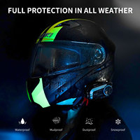 Casque de moto Fodsports Fx30c Pro avec caméra sans fil 1080p, interphone Bluetooth pour casque de moto