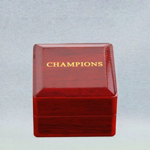 Custom Red <strong>Luxury</strong> Sport <strong>Championship</strong> <strong>Display</strong> <strong>Ring</strong> <strong>Box</strong> Hand Painted Wooden Lacquer Wood Crafts Eco-friendly Multifunction Square - Product Image 2