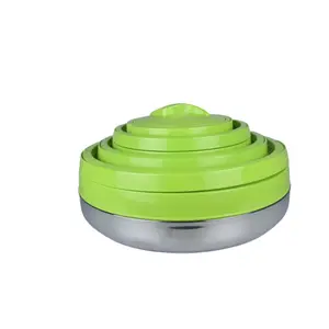 中東市場のための3ピースセット緑のお弁当箱ステンレス鋼食品プラスチック容器保温