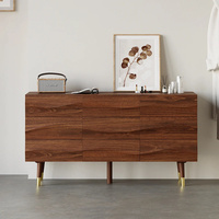 Commode en bois sur mesure de 55 pouces, style mid-century modern, avec 9 tiroirs en noyer