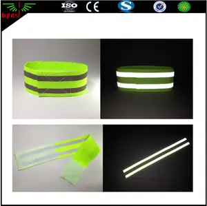 ダークグリーンで光る反射スポーツ弾性スラップスナップリストバンドアームバンドカラフルな反射織り調節可能なアームバンドブレスレット
