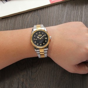 Montre mécanique automatique de luxe pour homme, en acier inoxydable, avec bracelet à strass, analogique, calendrier, OEM ODM - Product Image 6