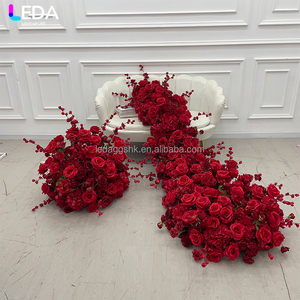 LEDA - Decoración para Fiestas y Eventos, Camino de Mesa con Rosas Rojas, Fondo de Flores Artificiales Popular para Bodas - Product Image 2