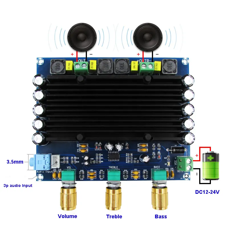 2*150W 2.0 Channel Board Digital Audio Stereo Amplifier Board Class D TL0741 TPA3116 Amp dengan Tone Amplificador Audio
