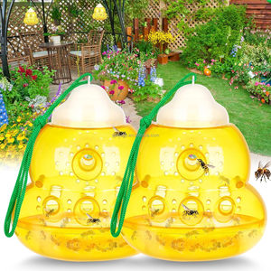 Chingyoo Trappola per Vespe Solida, Efficace Cattura Insetti per Esterni, Nuovo Modello Migliorato, Riutilizzabile, Ecologico, Resistente, per Api <span class=keywords><strong>e</strong></span> Calabroni, Giallo - Product Image 1