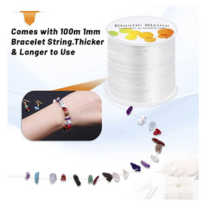 שרשרת צמיד אלסטי secolorart 1 מ "מ צמיד אלסטי חוט חוט חוט חוט עבור תכשיטים ביצוע וצמיד ביצוע לבן - Product Image 4