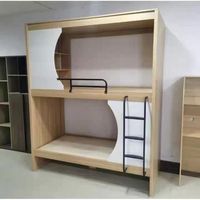 Lit superposé moderne avec rangement et escalier pour enfants, en bois