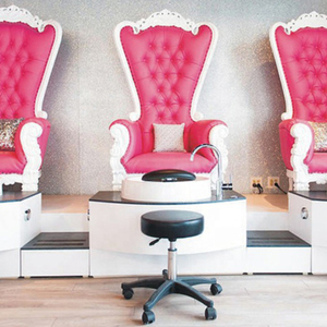 Gran FÁBRICA DE Foshan, Rey trono, oro blanco, MESA DE MANICURA reclinable eléctrica, silla de pedicura, Spa de hidromasaje para salón de uñas - Product Image 1