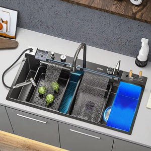 Lavello da Cucina Intelligente Multifunzione Nero con Cascata, Display Digitale e Supporto per Telefono - Offerta Speciale - Product Image 4