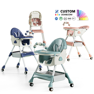 Baby Dining Chair With <strong>Toy</strong> Multi Functional Folding Baby <strong>Highchair</strong> With Wheels Adjustable Height Baby Feeding Eating High Chair - Product Image 1