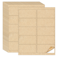 8,5x11 Zoll 10-fach Kraftpapier-Etikettenbögen, 2x4 Zoll BPA-freie Bedruckbare Aufkleber Laser- und Tintenstrahlkompatibel 100 Blatt/Packung