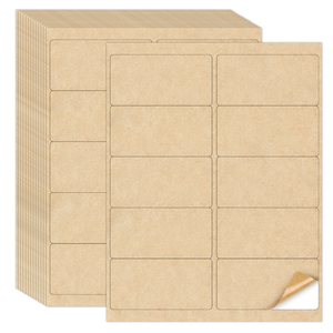 Hojas <span class=keywords><strong>de</strong></span> Etiquetas Adhesivas Kraft <span class=keywords><strong>de</strong></span> 8.5x11 Pulgadas, 10 Etiquetas por Hoja, 2x4 Pulgadas, Libres <span class=keywords><strong>de</strong></span> BPA, Imprimibles, Compatibles con Tinta Láser e Inyección <span class=keywords><strong>de</strong></span> Tinta, 100 Hojas/Paquete - Product Image 1