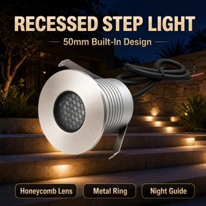 Projecteur LED enterré 3W IP68 avec lentille en nid d'abeille en acier inoxydable pour éclairage paysager de jardin, <span class=keywords><strong>pelouse</strong></span>, allée et villa - Product Image 1