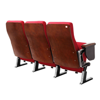 Chaises de conférence Auditorium YA-03 haute performance avec tablette d'écriture ABS pliable et accoudoirs en bois massif pour les écoles