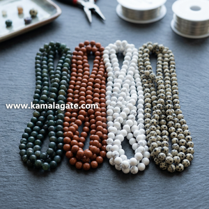 Perles de cristal rondes polies de 8 mm en aquamarine naturelle, faites à la main, pour la fabrication de bijoux - Product Image 3
