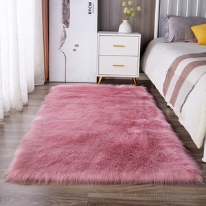 <span class=keywords><strong>Tappeto</strong></span> in Peluche a Pelo Lungo Rosa Intrecciato Tinta Unita Personalizzabile per <span class=keywords><strong>Camera</strong></span> da Letto delle Principesse - Product Image 1
