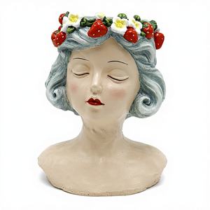 <span class=keywords><strong>Vaso</strong></span> per Fiori a Forma di <span class=keywords><strong>Testa</strong></span> Femminile dal Design Moderno, Decorazione da Parete Verticale <span class=keywords><strong>in</strong></span> Resina Bianca per Casa - Product Image 1