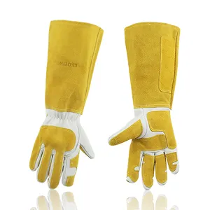 14" High Quality Heat Fire Resistant Hand protective Lambskin Leather Garden Welding Gloves