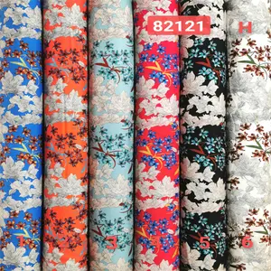 30*68 105Gsm 100% Rayon Digital Flower Floral Printed Fabric For Women's Dress